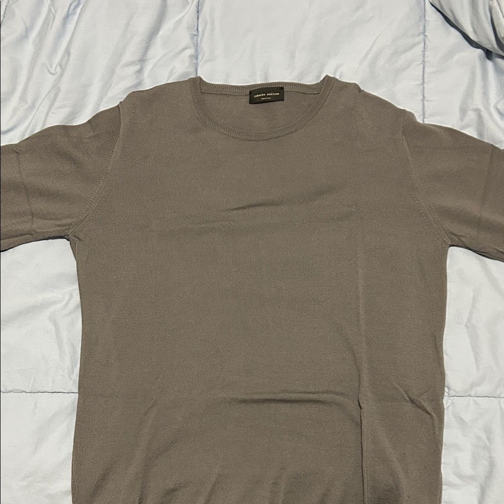 Roberto Collina Gray Crewneck Sweater